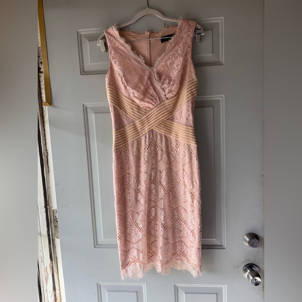 Tedashi Shoji peach lace dress size S